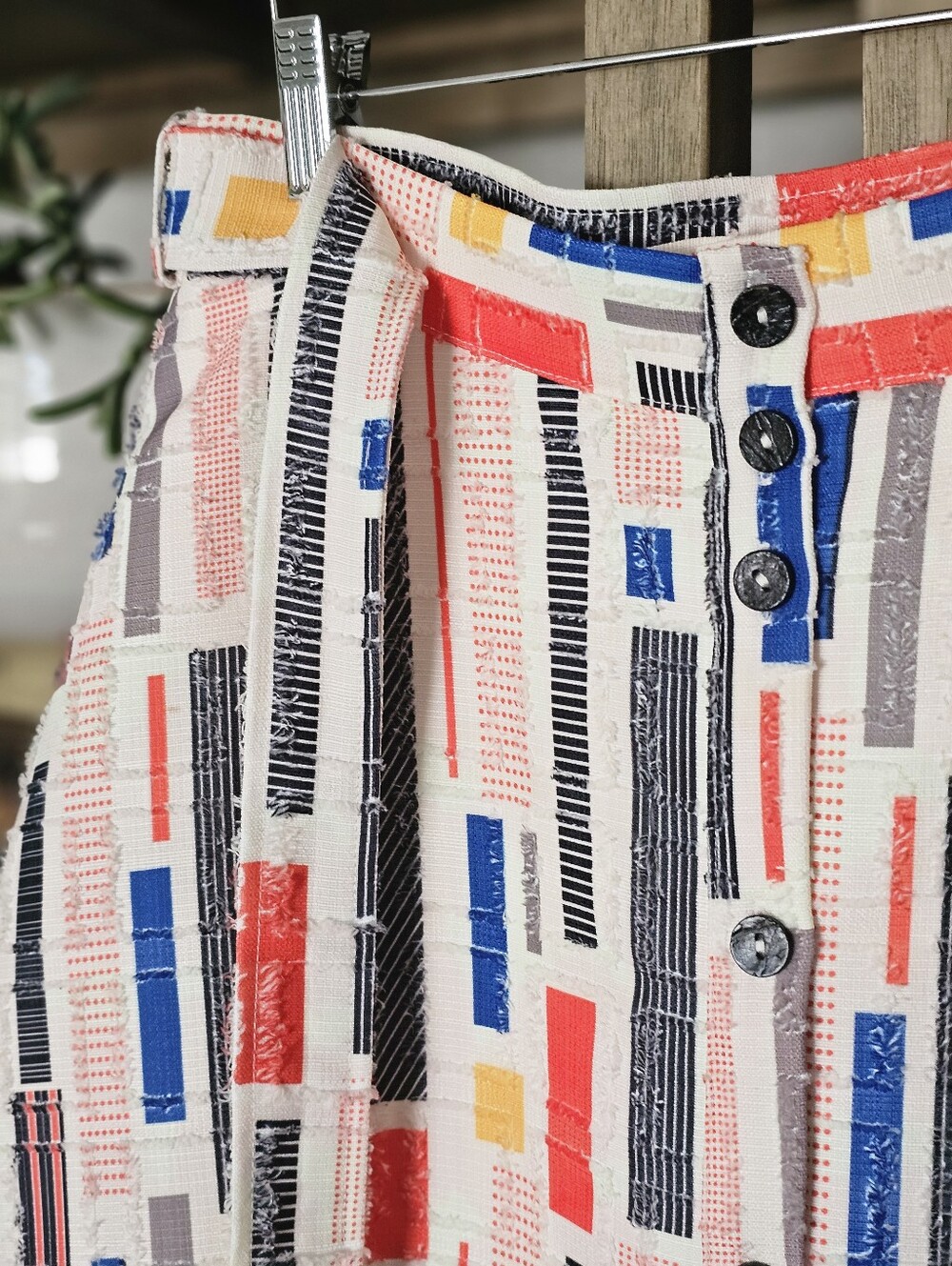 Anthropologie Hutch 50’s Print Button Front A-Line Skirt With Tie Waist Size 10 - Picture 3 of 8